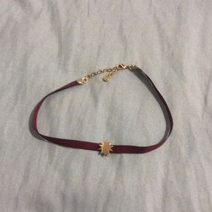 Maroon Ribbon Sun Choker